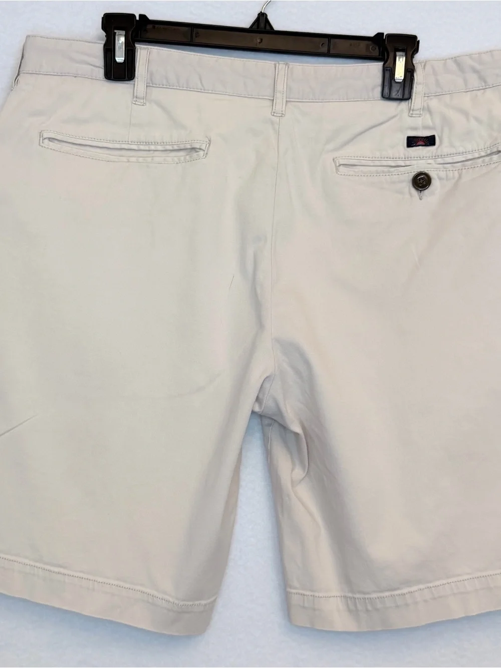 Faherty Stretch Chino Shorts Stone 98% Cotton 2% Spandex Flat Front